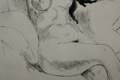 Yves BRAYER : Nu aux bras levés - Gravure originale signée