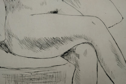 Yves BRAYER : Nu aux bras levés - Gravure originale signée