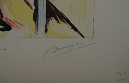 François DESNOYER : La femme au comptoir - Lithographie originale signée