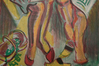 François DESNOYER : Liseuses aux coiffes blanches - Lithographie originale signée