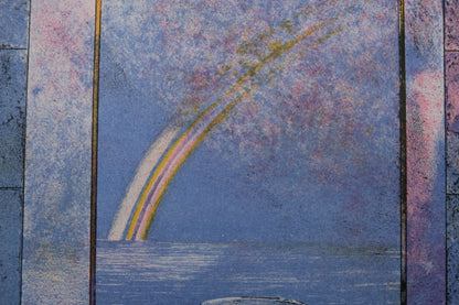 Pierre GARCIA FONS : Composition à la fenêtre Aqua - Lithographie originale signée