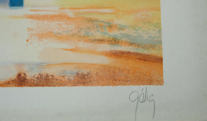 Daniel GELIS : Paysage de Provence - Lithographie originale signée