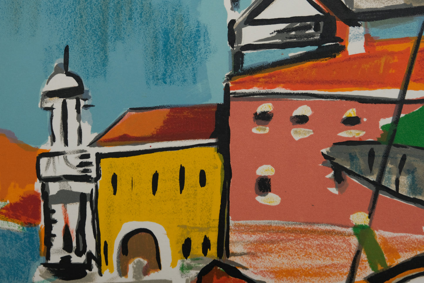 François DESNOYER : Vue de Venise - Lithographie originale signée