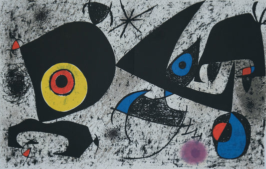 Joan MIRO : L'oeil jaune et rouge - Lithographie originale