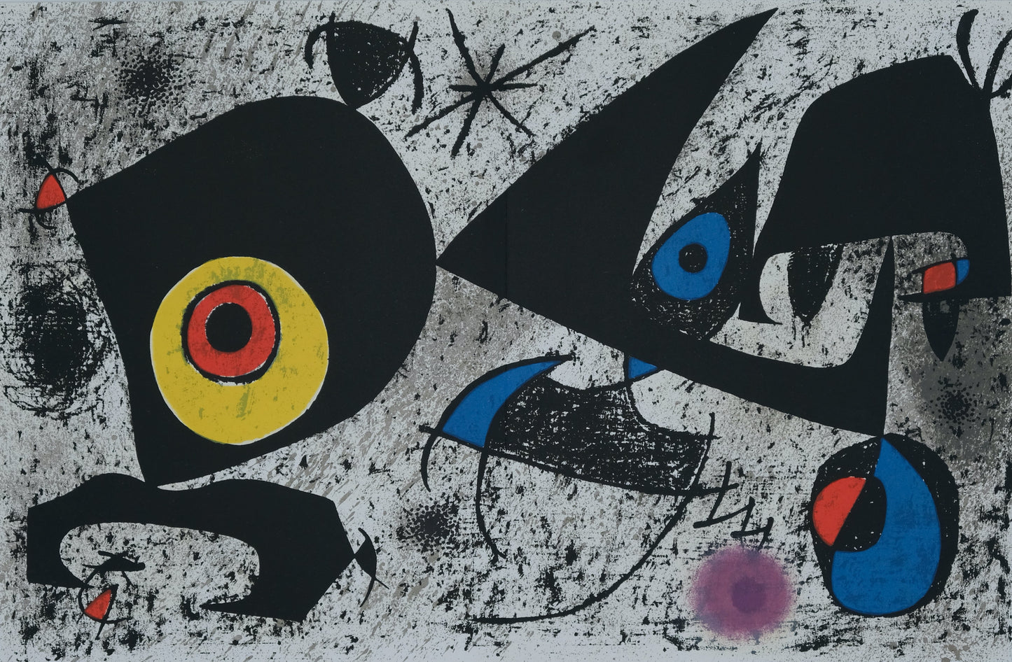 Joan MIRO : L'oeil jaune et rouge - Lithographie originale
