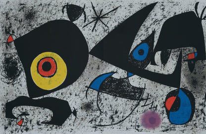 Joan MIRO : L'oeil jaune et rouge - Lithographie originale