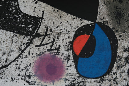 Joan MIRO : L'oeil jaune et rouge - Lithographie originale