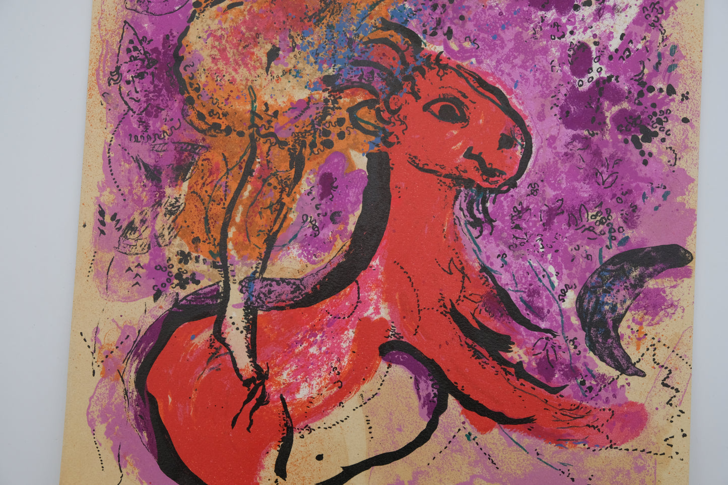 Marc CHAGALL : L'Ecuyère au cheval rouge - Lithographie originale