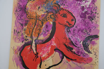 Marc CHAGALL : L'Ecuyère au cheval rouge - Lithographie originale