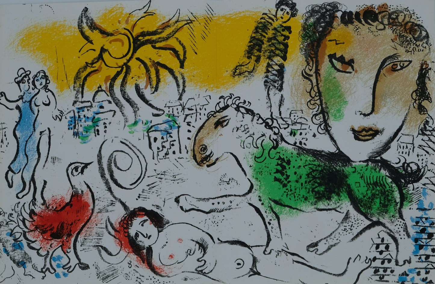 Marc CHAGALL : Cheval vert - Lithographie originale