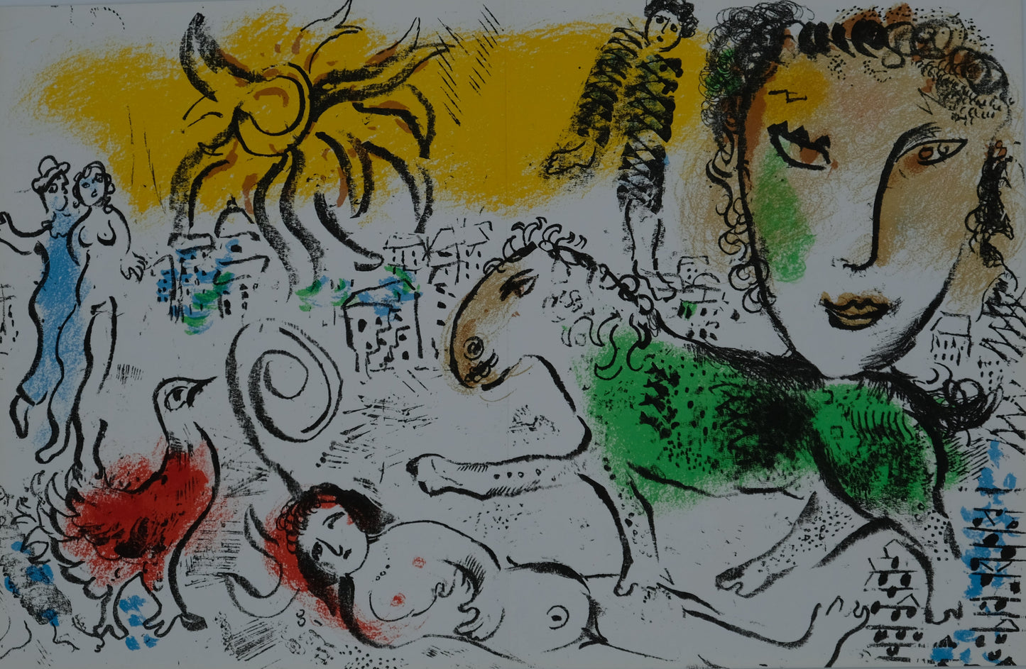 Marc CHAGALL : Cheval vert - Lithographie originale