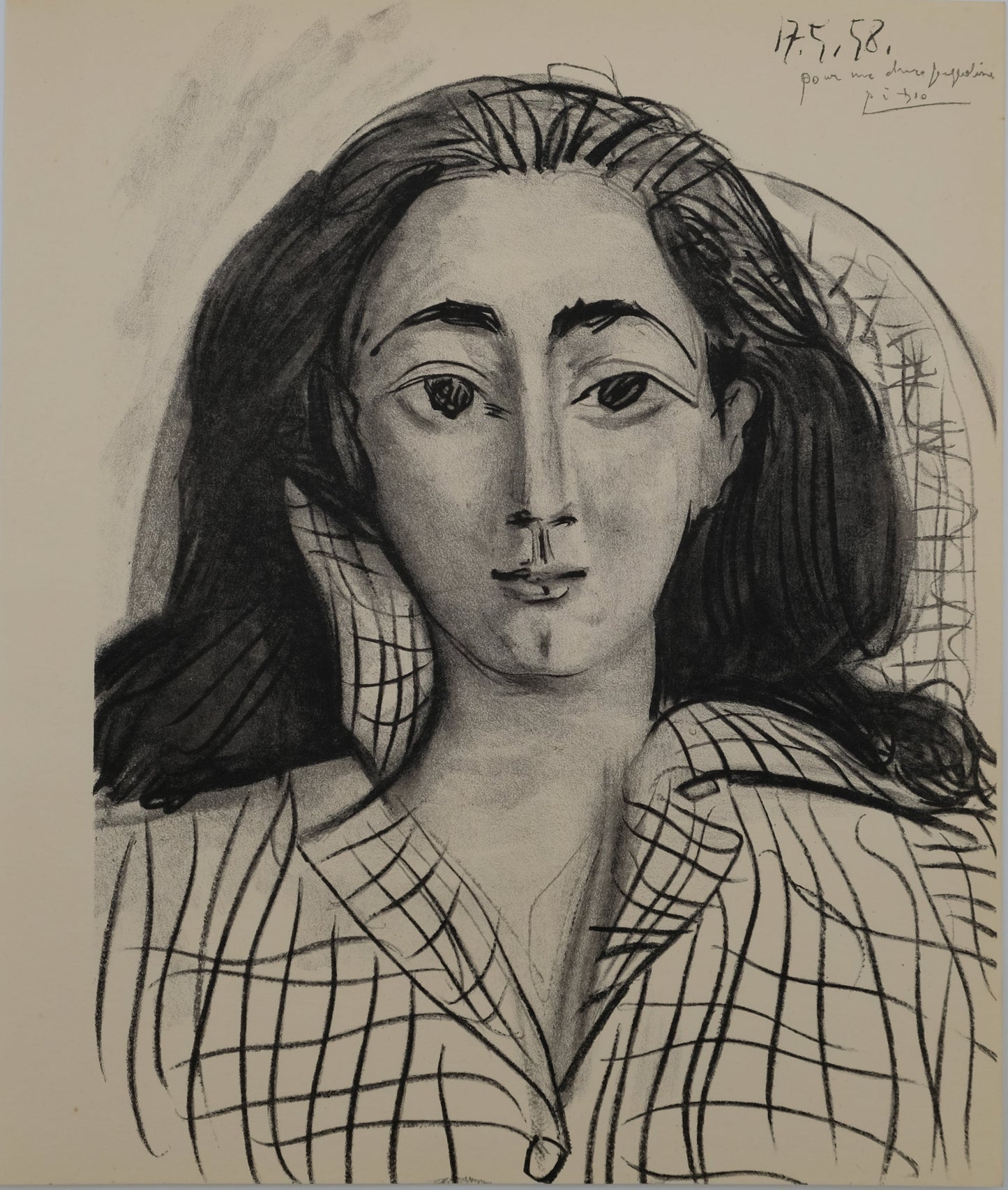 Pablo PICASSO : Portrait de Jacqueline - Lithographie signée