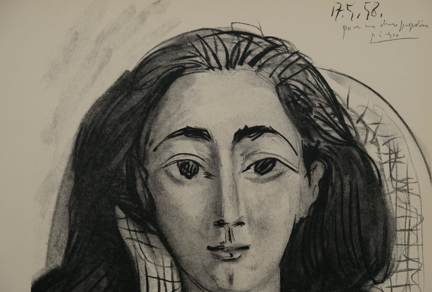 Pablo PICASSO : Portrait de Jacqueline - Lithographie signée