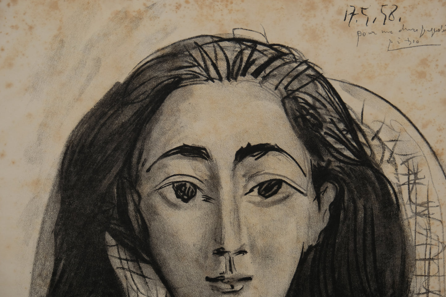 Pablo PICASSO : Portrait de Jacqueline - Lithographie signée