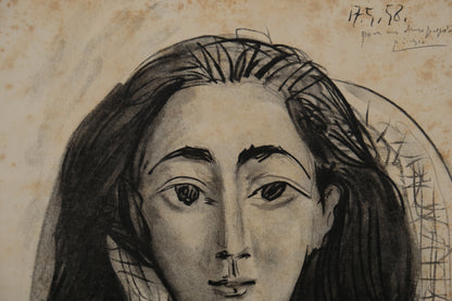 Pablo PICASSO : Portrait de Jacqueline - Lithographie signée