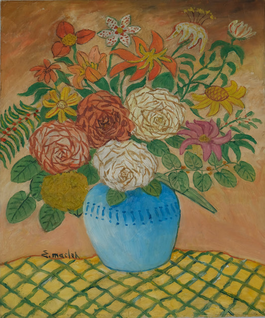Elisée MACLET : Bouquet de fleurs - Huile sur toile signée