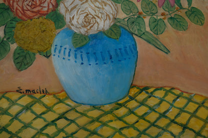 Elisée MACLET : Bouquet de fleurs - Huile sur toile signée