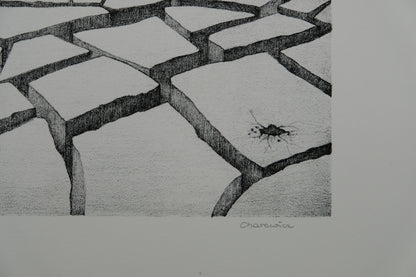 Gochka CHAREWICZ : Terre arride  - Lithographie originale signée