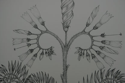 Gochka CHAREWICZ : Fleur en courbes  - Lithographie originale signée