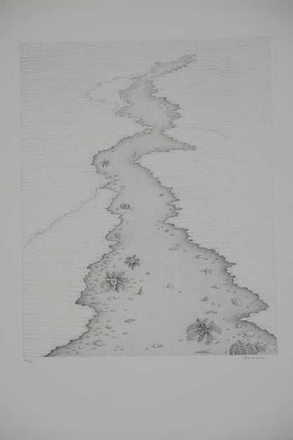 Gochka CHAREWICZ : La plage - Lithographie originale signée