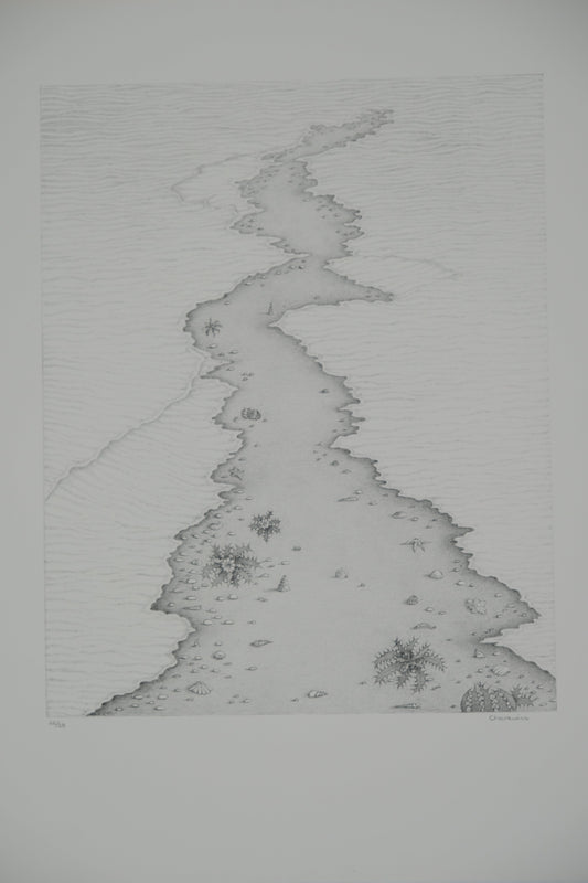 Gochka CHAREWICZ : La plage - Lithographie originale signée