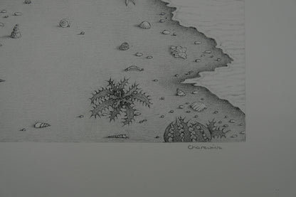 Gochka CHAREWICZ : La plage - Lithographie originale signée