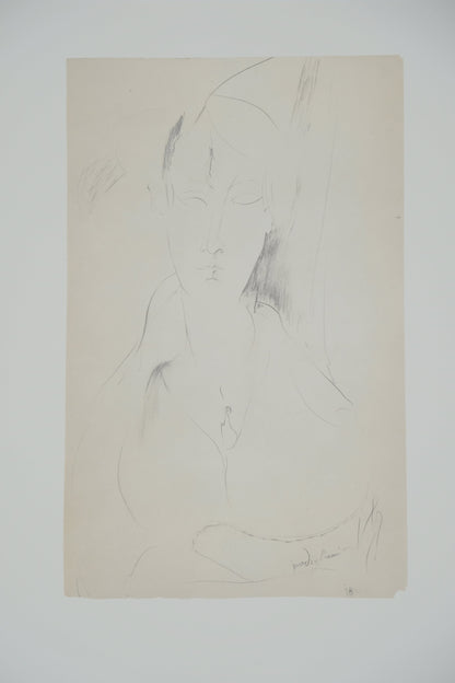 Amedeo MODIGLIANI : Femme au pendentif - Lithographie signée