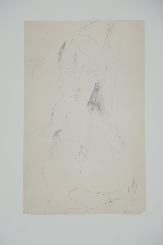 Amedeo MODIGLIANI : Femme au pendentif - Lithographie signée