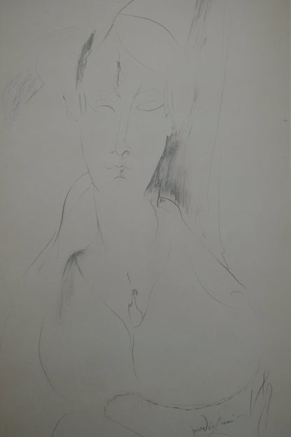 Amedeo MODIGLIANI : Femme au pendentif - Lithographie signée