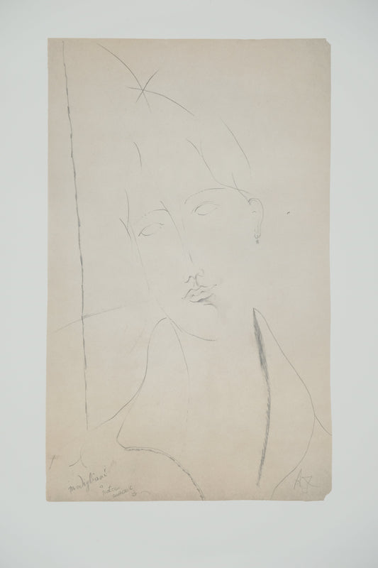Amedeo MODIGLIANI : Étude d'une femme avec dédicace - Lithographie signée