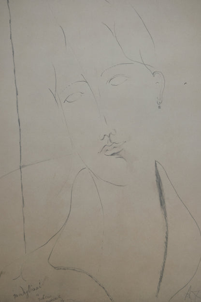Amedeo MODIGLIANI : Esquisse d'une femme - Lithographie signée