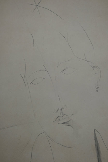 Amedeo MODIGLIANI : Esquisse d'une femme - Lithographie signée
