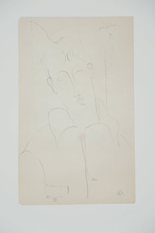 Amedeo MODIGLIANI : Jeune homme - Lithographie signée