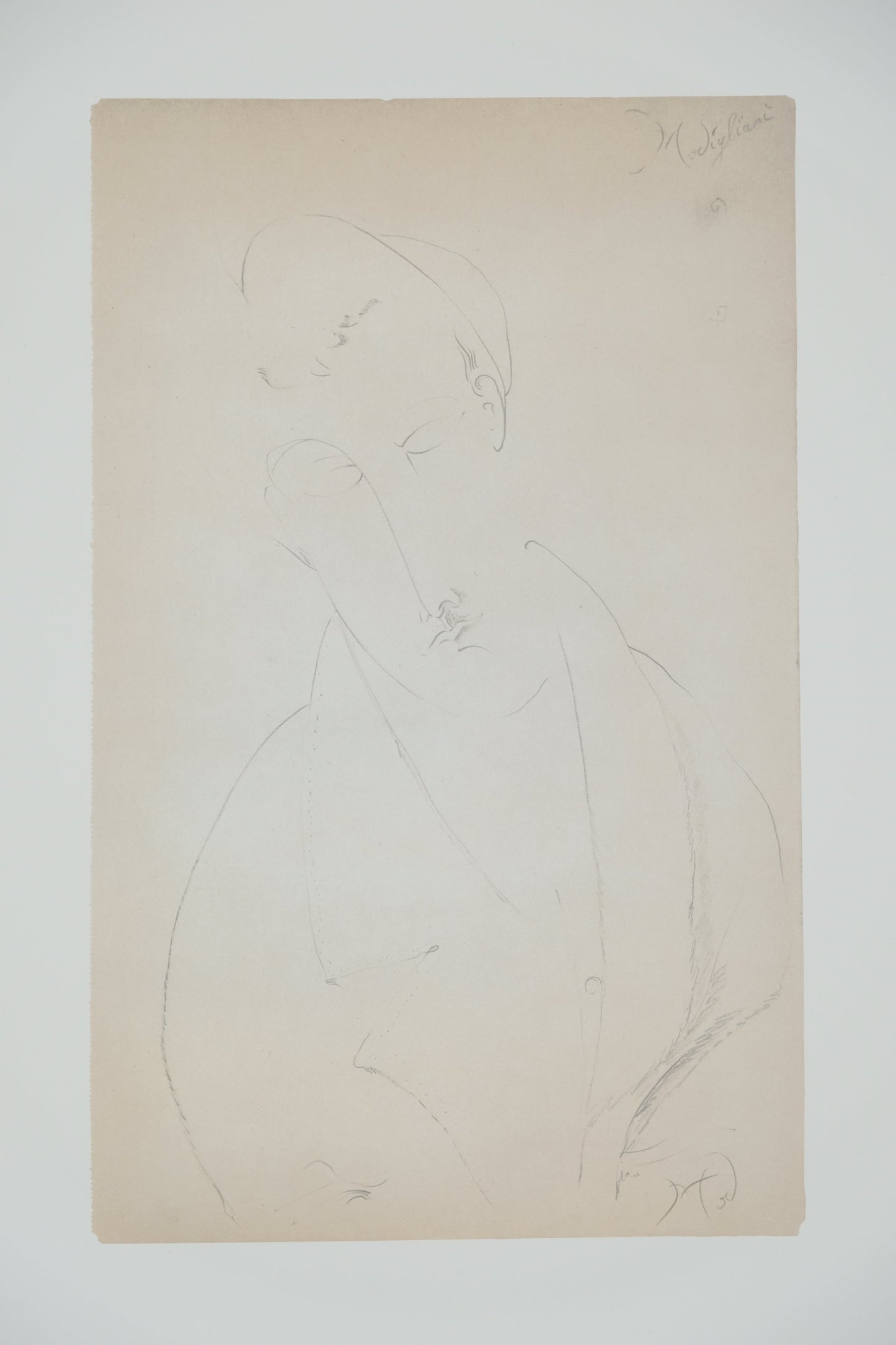 Amedeo MODIGLIANI : Homme à la moustache - Lithographie signée