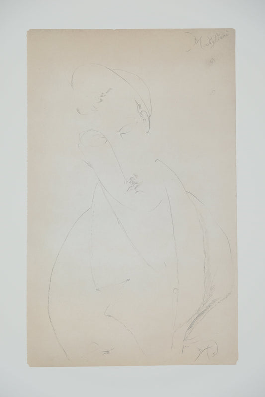 Amedeo MODIGLIANI : Homme à la moustache - Lithographie signée