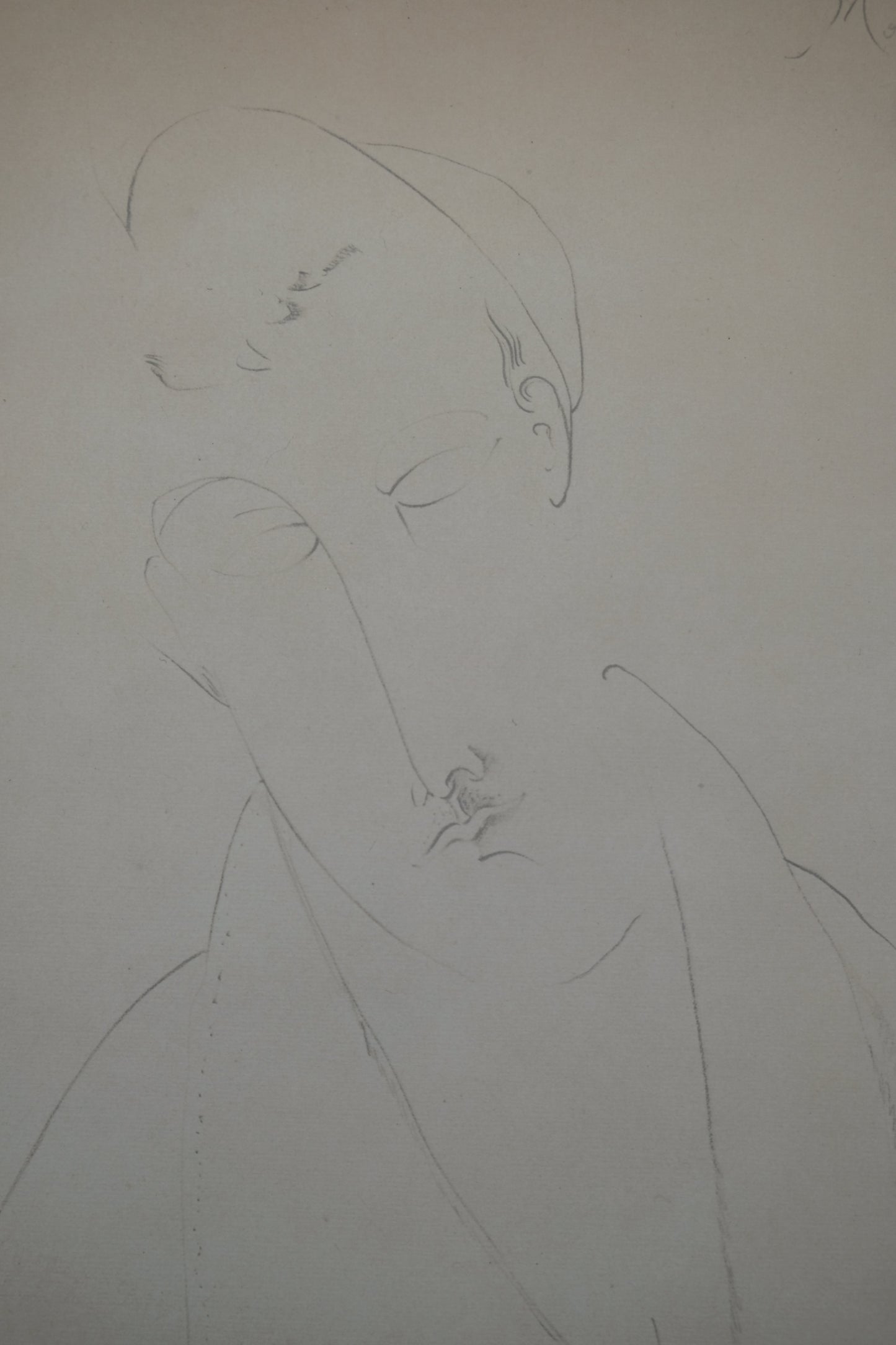 Amedeo MODIGLIANI : Homme à la moustache - Lithographie signée
