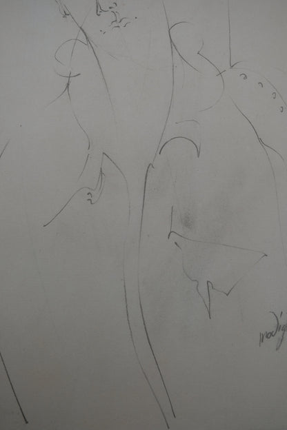 Amedeo MODIGLIANI : Portrait de Lunia pensive - Lithographie signée