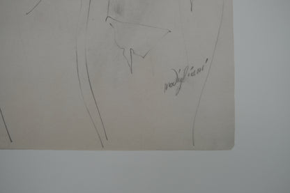 Amedeo MODIGLIANI : Portrait de Lunia pensive - Lithographie signée
