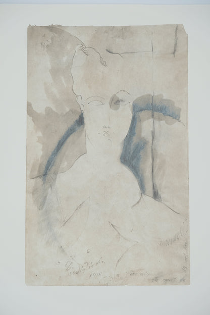 Amedeo MODIGLIANI : Portrait de Véronique - Lithographie signée
