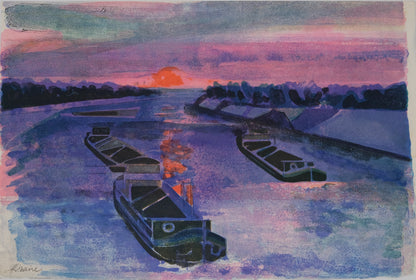 Camille HILAIRE : Hommage à Monet, Impression Soleil Levant - Lithographie originale signée