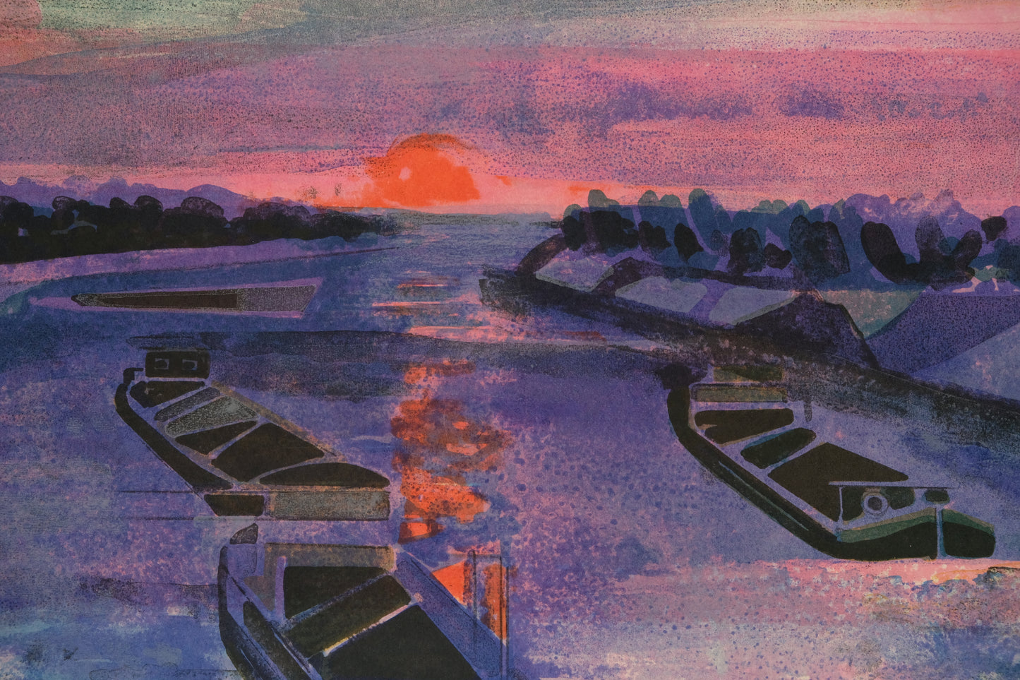 Camille HILAIRE : Hommage à Monet, Impression Soleil Levant - Lithographie originale signée