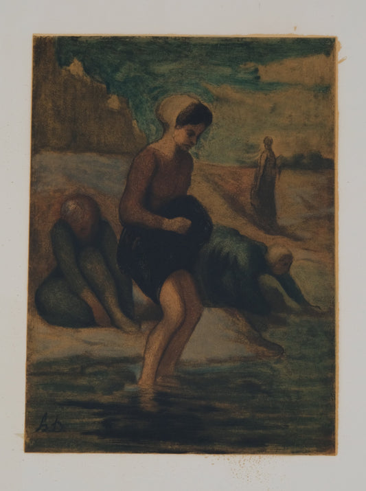 Honoré DAUMIER : Au bord de l'eau - Lithographie signée