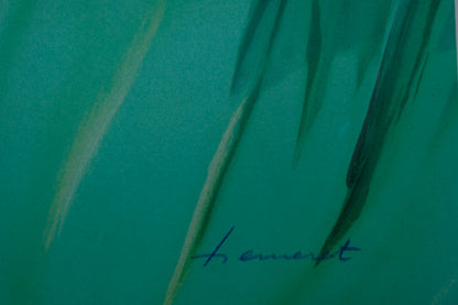 Claude HEMERET : Iris blancs - Lithographie originale signée