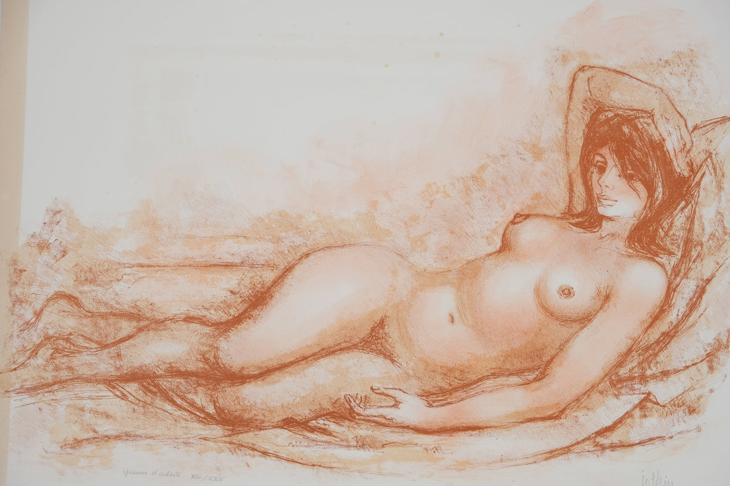 Guily JOFFRIN : Nu allongé - Lithographie originale signée