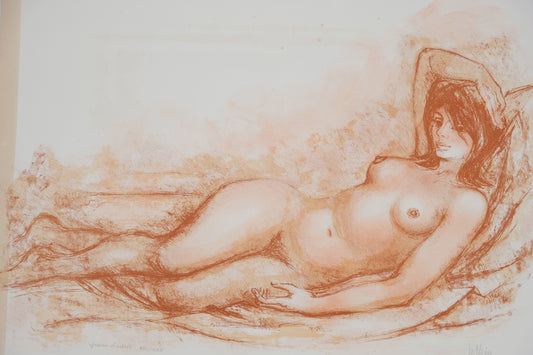 Guily JOFFRIN : Nu allongé - Lithographie originale signée