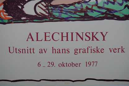 Pierre ALECHINSKY : Expo 1977 - Lithographie originale
