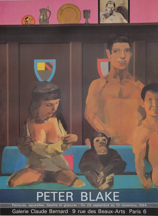Peter BLAKE : Le couple et le singe - Affiche originale en couleurs