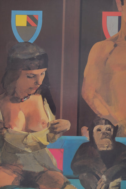 Peter BLAKE : Le couple et le singe - Affiche originale en couleurs