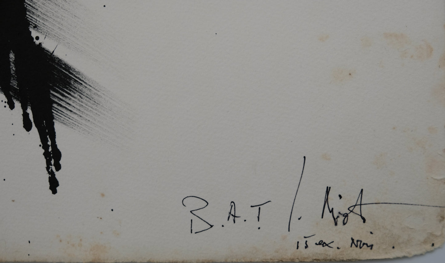 Jean MIOTTE : Composition abstraite - Lithographie originale signée BAT