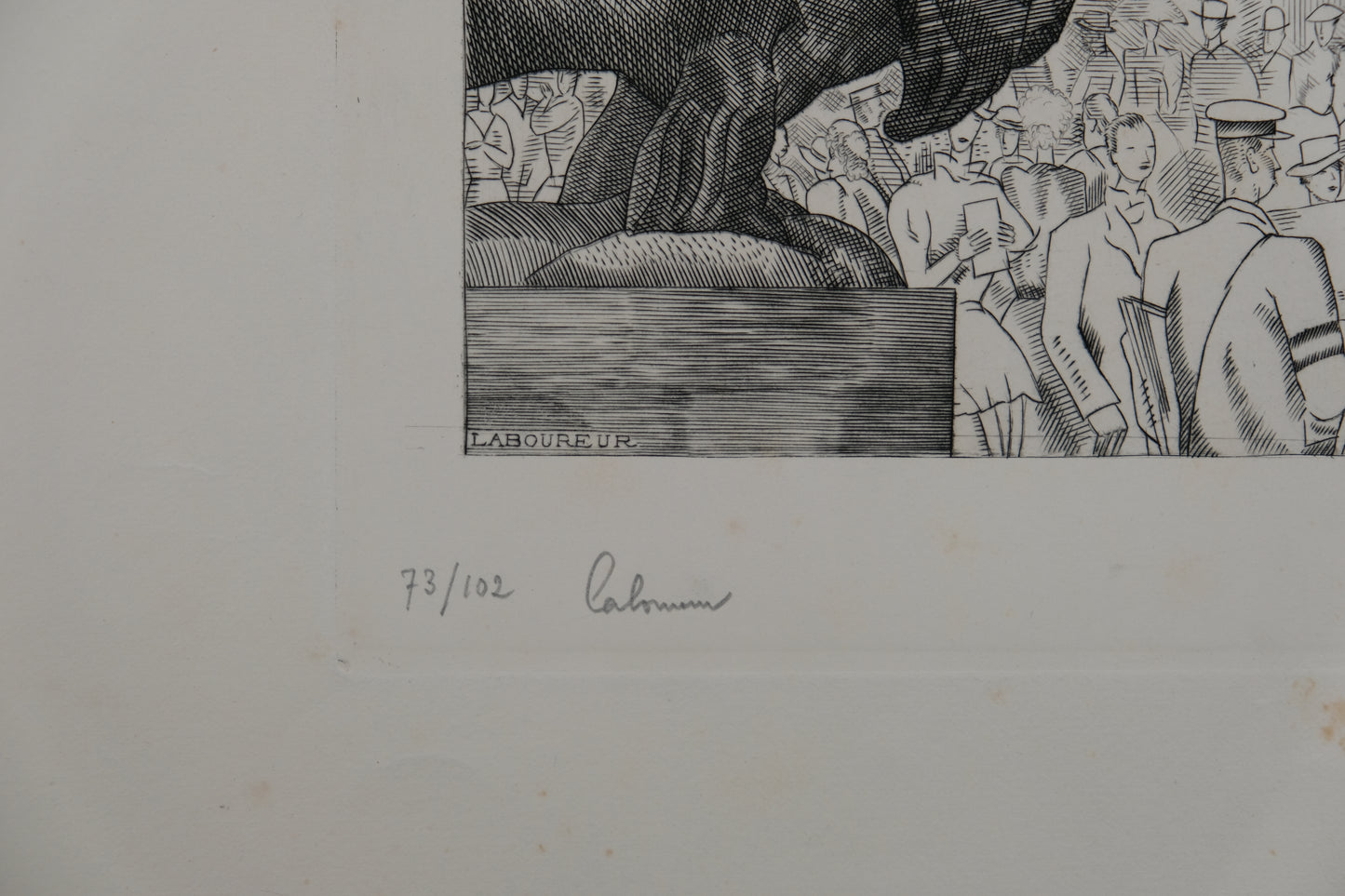 Jean Emile LABOUREUR : Les fontaines du Trocadéro - Gravure originale signée